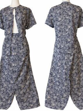 Vintage Talbots blue two-piece skirt set- 14 Petite